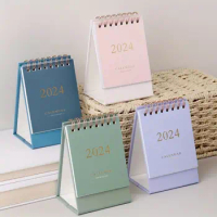 Planning Mini Desk Calendar INS Style Mini Minimalism 2024 Calendar Paper Standing Flip Calendar Yearly Agenda