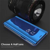 Luxury Mirror Case For Samsung Galaxy S24 S23 S22 S21 S20 FE Ultra Flip Standard Cover For Samsung Note 20 Ultra Case