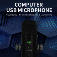 USB Microphone Practical USB Interface Real-time Monitoring PC Microphone Home Supply Desk Microphone Condenser Microphone