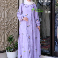 Dress pompom crinkle airflow motif timbul by aini modiste