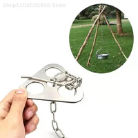 Camping Hanging Tripod With Bag Pot Rack BBQ Steel Rack Multifunction Tripod Fire For Picnic Bonfire Party Outdoor Tool
