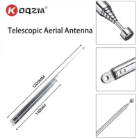 1pcs New 10 Section Replacement Telescopic Aerial Antenna TV Radio DAB AM/FM Universal Telescopic Aerial Antenna length1200mm