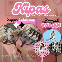 Kipas Custom Foto Nama Dua Sisi - Kipas Kerang Kipas Tangan Custom