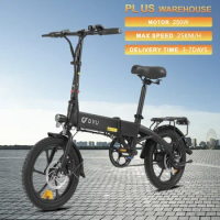 DYU AF1 Pro folding electric bicycle 36V7.5AH battery 250W 16 inches maximum speed 25km/h urban road beach electric bicycle