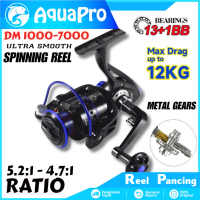 Reel Pancing Spinning AQUAPRO Series DM1000-7000 Gear Ratio 5.2:1 Metal Color 13 Ball Bearing Alat G