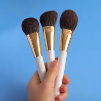 OVW White Makeup Brushes Face Cosmetic Powder Blush Contour Blending Highlight 3pcs Make up Brush Beauty Tool