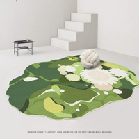 地毯 苔蘚臥室床邊毯北歐ins風綠植異形房間地墊客廳不規則藝術地毯