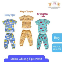 LIBBY Setelan Pendek Celana Panjang Cotton Rib Boy Play The Ground 1stel Baby King Of Jungle