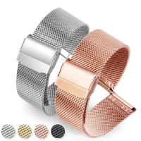 Bands 18mm For Garmin Vivoactive 3s/4s Stainless Steel Metal Strap For 70Mai Venu 2s Active s IMILAB W11 replace Wristband