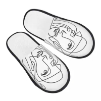 Pablo Picasso One Line Abstract Art House Slippers Women Soft Memory Foam Spanish Artist Slip On Hotel Slipper Shoes