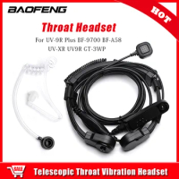Baofeng Walkie Talkie UV-9R Plus BF-9700 BF-A58 Telescopic Throat Vibration Mic Headset Earpiece for UV-XR UV9R GT-3WP Radios