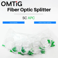 10/30pcs/lot Original 1X2 1X4 1X8 1X16 1X32 PLC Spliter SC/APC SM G657A1 0.9mm PVC 1m FTTH Fiber Optic Splitter