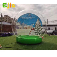 10/13FT Blow Up Snow Globe Christmas Decoration Inflatable Snow Globe Transparent Bubble Tent with Printed Background