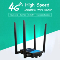 4G Wireless Router Industrial Grade 4G Broadband Wireless Router with SIM Card Slot Firewall Protection EU/US Plug