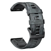 QuickFit 22mm 26mm Camouflage Silicone Strap For Garmin Fenix 7 7X 6XPro band for Fenix 5XPlus Epix Gen 2 Bracelet Watchband