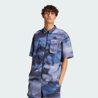 【adidas 愛迪達】上衣 男款 短袖襯衫 M CE Q2 SHIRT 藍 IR5184