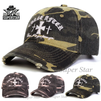 Topi Baseball Simbol Salib & Robek - Topi Pria Wanita Hip-Hop Caps Baseball Hat