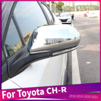 Car Rear View Mirror Cover Trims Frame Sticker Auto Accessories For Toyota CH-R 2018 2019 2020 2021