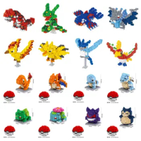 Pokemon Small Blocks Nanoblock Charizard Kyogre Groudon Rayquaza Model Education Graphics Toys for Kids Birthday Gift Toys
