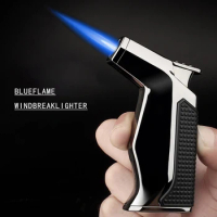 JOBON-Blue Flame Lighter, Windproof Cigar Lighter, Metal Body, Gift for Men