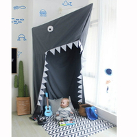 ins爆款兒童房鯊魚造型床幔寶寶吊頂游戲屋超大帳篷室內玩具屋 交換禮物
