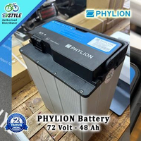 PHYLION 72v Baterai Motor Listrik Lithium 48Ah, Garansi Full Replacement 2 Tahun Baterai Phylion 72v