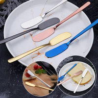 Multi Color Stainless Steel Butter Knife Western Breakfast Cutlery Toast Cheese Jam Spreader Pastry Cream Spatula Baking Supply