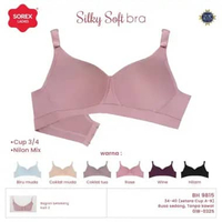 Sorex Bra Silky Soft Cup B Tanpa Kawat Busa Kait 3 Bra Harian BH 9815 Fanta 36
