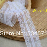 200meters/ lot 3.2cm width Zakka IVORY Lace,Cluny Lace sewing craft accessorry headband,dress, curtain,cloth, tent,garter deco