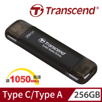 Transcend 創見 ESD310C 256GB USB3.2 雙介面固態行動碟-太空黑(TS256GESD310C)