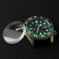 Flat 31.5*4.5mm with date + stepped edge watch crystal For Seiko SKX007 SRPD55K2 Slopping Ceramic Bezel Mineral glass Parts