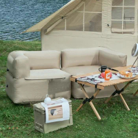 Inflatable Sofa Mattress Outdoor Folding Sofa Bed Portable Air Sofa Armchair Patio Camping Single Sofas Lazy Garden Furnitures