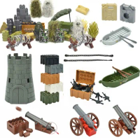 DIY Accessories Swat Weapon Soldier Guns Fence Ghillie Suits bricks WW2 Army MOC Parts Building Block Military Scene Series Toy