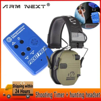 Electronic Shooting Timer Pocket Pro Timer II with Sensor Buzzer Shooting Training Timer, Hunting Noise Canceling Headphones