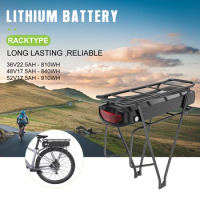 36V 48V 52V Ebike Battery 17.5Ah 22.5Ah Luggage Rack Battery fot 1000W 750W Bafang Mid Drive Ebiking Other Ebike Conversion Kit