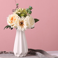 白色陶瓷花瓶花盆水養北歐現代創意家居客廳餐廳干花插花裝飾擺件