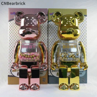 Color box laser Bearbrick 1000% 70cm electroplating thousand autumn building blocks bear ABS joint ring action figure