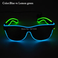 Freestyle Blinking Illuminated LED EL Wire Light Up Party Glasses, Glow Party Favors, High-Grade, 50Pcs