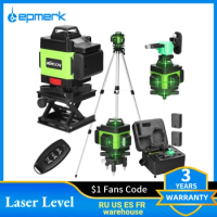 16 Lines Laser Level 360° Cross Line Self-leveling Horizontal &amp; Vertical Line Laser Tool With Laser Receiver Tripod EU Plug