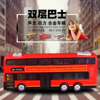 The simulation model car toys,Double-decker tour bus model car,Simulation model of alloy car,Children's toy car.
