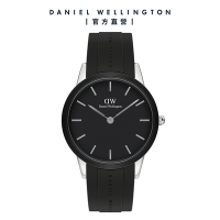 Daniel Wellington DW 手錶 Iconic Motion 40mm躍動黑膠腕錶 銀框 DW00100436