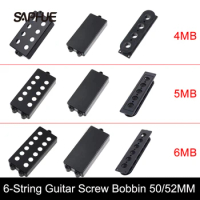 10Pcs 4MB 6MB Sealed Closed 4/6String Guitar Pickup Cover/Lid/Shell/Top For Electric Bass Black 89.5*49mm/105.5*49mm With Bobbin