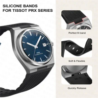 Silicone Strap For Tissot PRX 40MM Series Men Casual Fashion Double directional quick release spring needle Replacement Strap