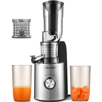 Juicer machines, AMZCHEF Compact Slow Masticating Juicer, 3" Wide Chute Cold Press Juicer, Upgraded Non-Clogging Filter
