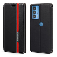 For Motorola Moto Edge 20 Pro Case Fashion Multicolor Magnetic Closure Leather Flip Case Cover with Card Holder For Edge S Pro