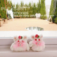 Plush Cute Pink Bear Case for Apple AirPods Pro Cover for AirPods 2 Generation Shell 2021 Hairy Furry Lovely for Girl Gift