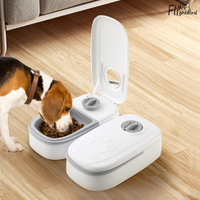 Automatic Timing Feeder ความจุขนาดใหญ่ Dry &amp; Wet Food Container Electric Dog Double Dish Bowl For Cats Dogs