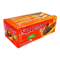 SUPERSTAR [1 BOX Isi 20 x 12g] - Wafer Isi Krim Cokelat Salut Cokelat Super Star Snack Camilan Murah