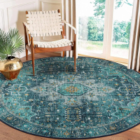 Vintage Persian round rug for living room, round carpet for bedroom bedside decoration, sofa and cof
