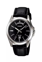 CASIO Men's Analog Watch MTP-1370L-1AV Black Genuine Leather Band Watch for men